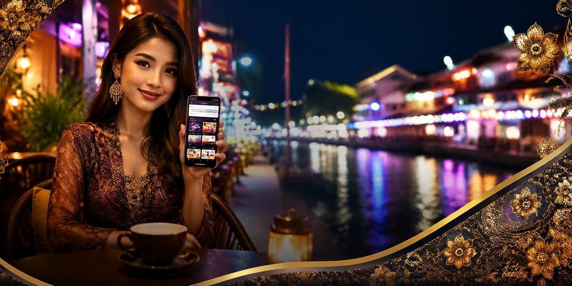 Pengguna Melaka berpakaian batik menggunakan aplikasi kasino kh3 untuk bermain Roulette